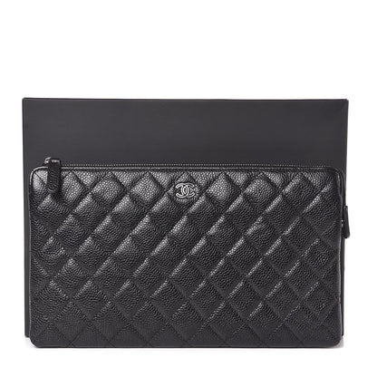 Chanel Caviar Quilted Large Zipped Clutch Black 9 of 9