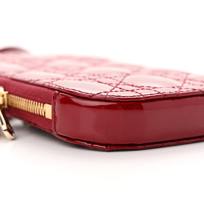 Christian Dior Patent Cannage Lady Dior Phone Holder Red 8 of 12