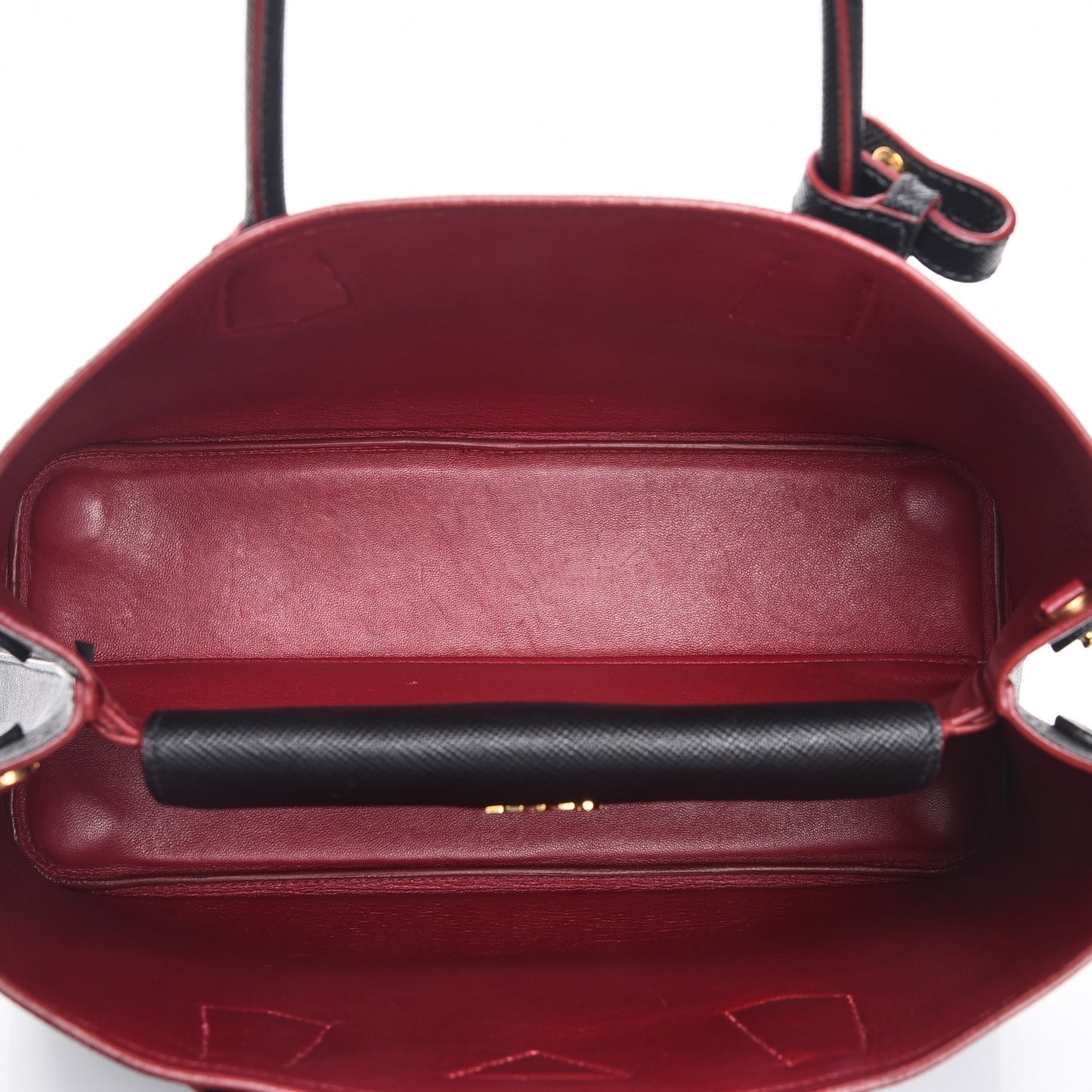 Saffiano Cuir Medium Double Bag Black Ciliegia