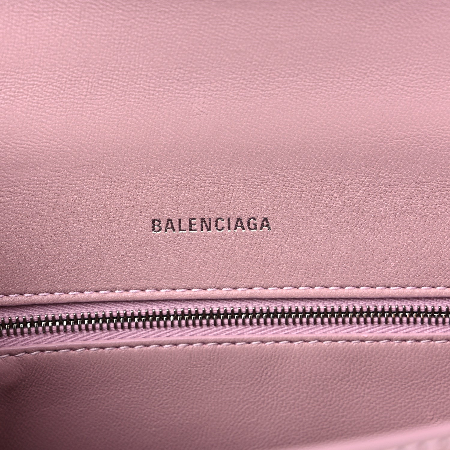 Balenciaga Shiny Calfskin Crocodile Embossed Small Hourglass Top Handle Bag Powder Pink 6 of 12