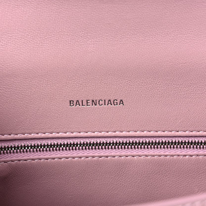 Balenciaga Shiny Calfskin Crocodile Embossed Small Hourglass Top Handle Bag Powder Pink 6 of 12
