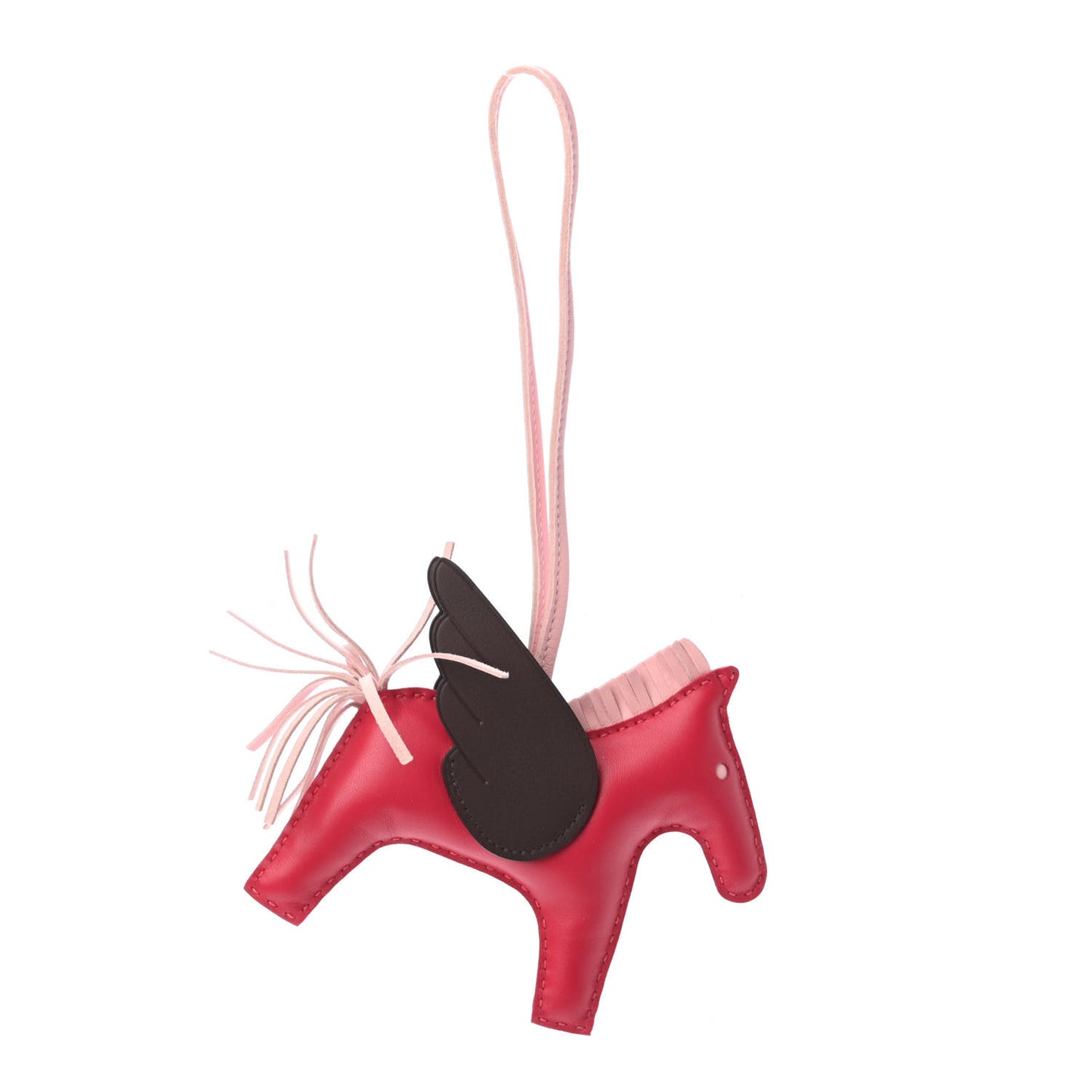 Milo Lambskin Grigri Rodeo Pegase Horse Bag Charm MM Framboise Rose Sakura Rouge Sellier