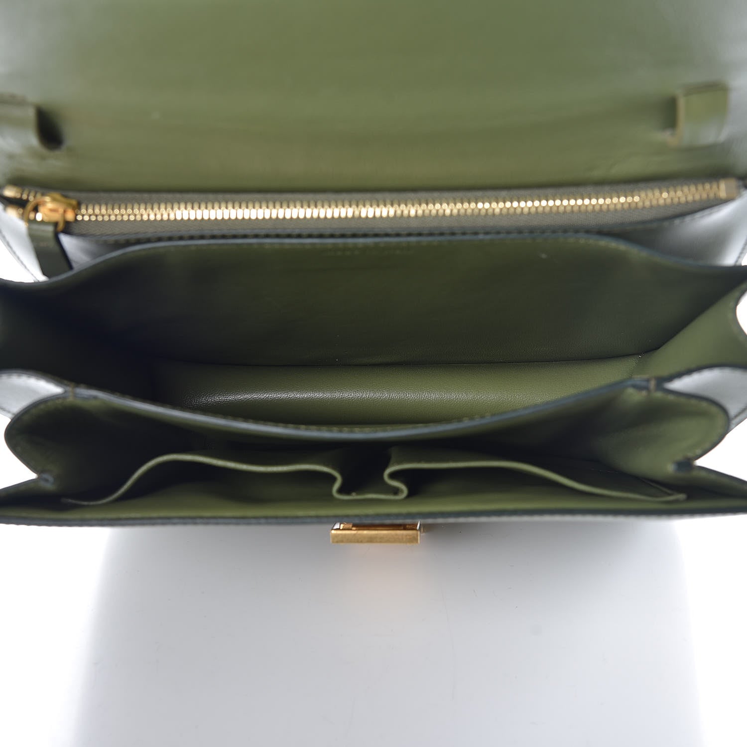 Celine Box Calfskin Medium Classic Box Flap Bag Army Green 5 of 9