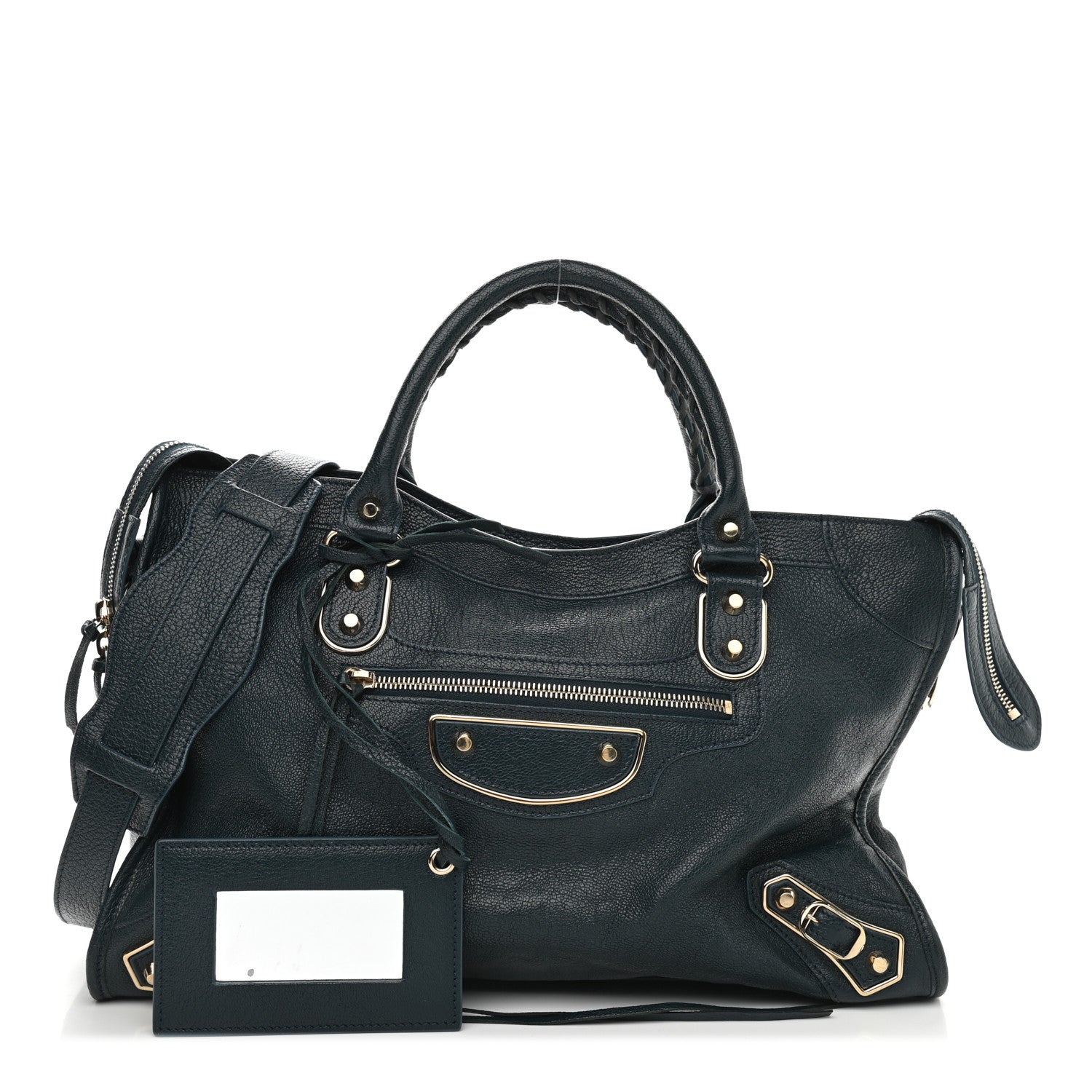 Balenciaga Chevre Gold Metallic Edge Hardware City Bleu Paon 1 of 9