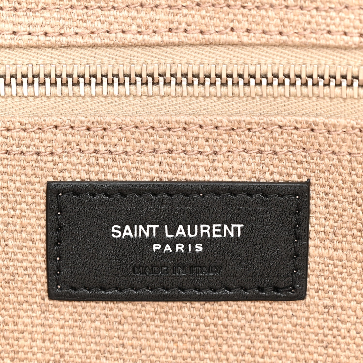 Saint Laurent Linen Calfskin Rive Gauche Tote Optic White 6 of 10