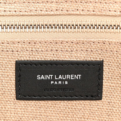 Saint Laurent Linen Calfskin Rive Gauche Tote Optic White 6 of 10