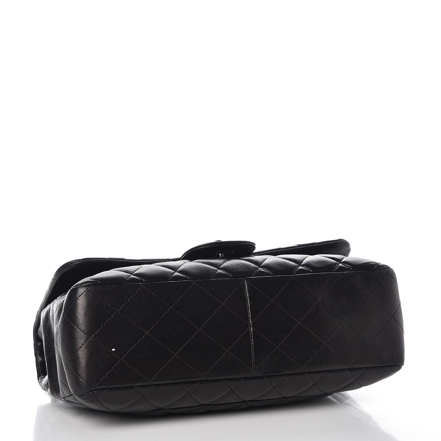 Lambskin Quilted Jumbo Single Flap Black