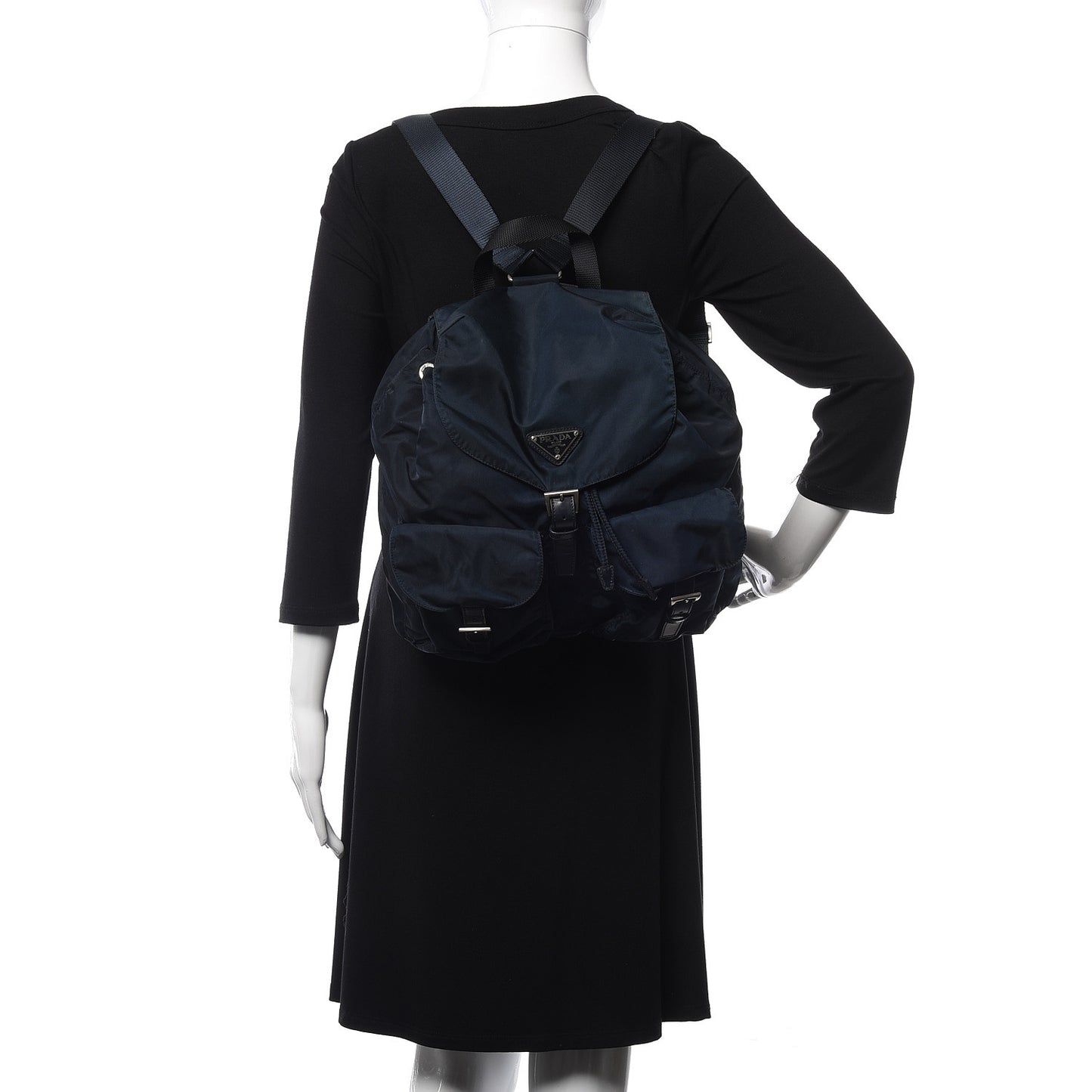 Nylon Vela Medium Backpack Bluette