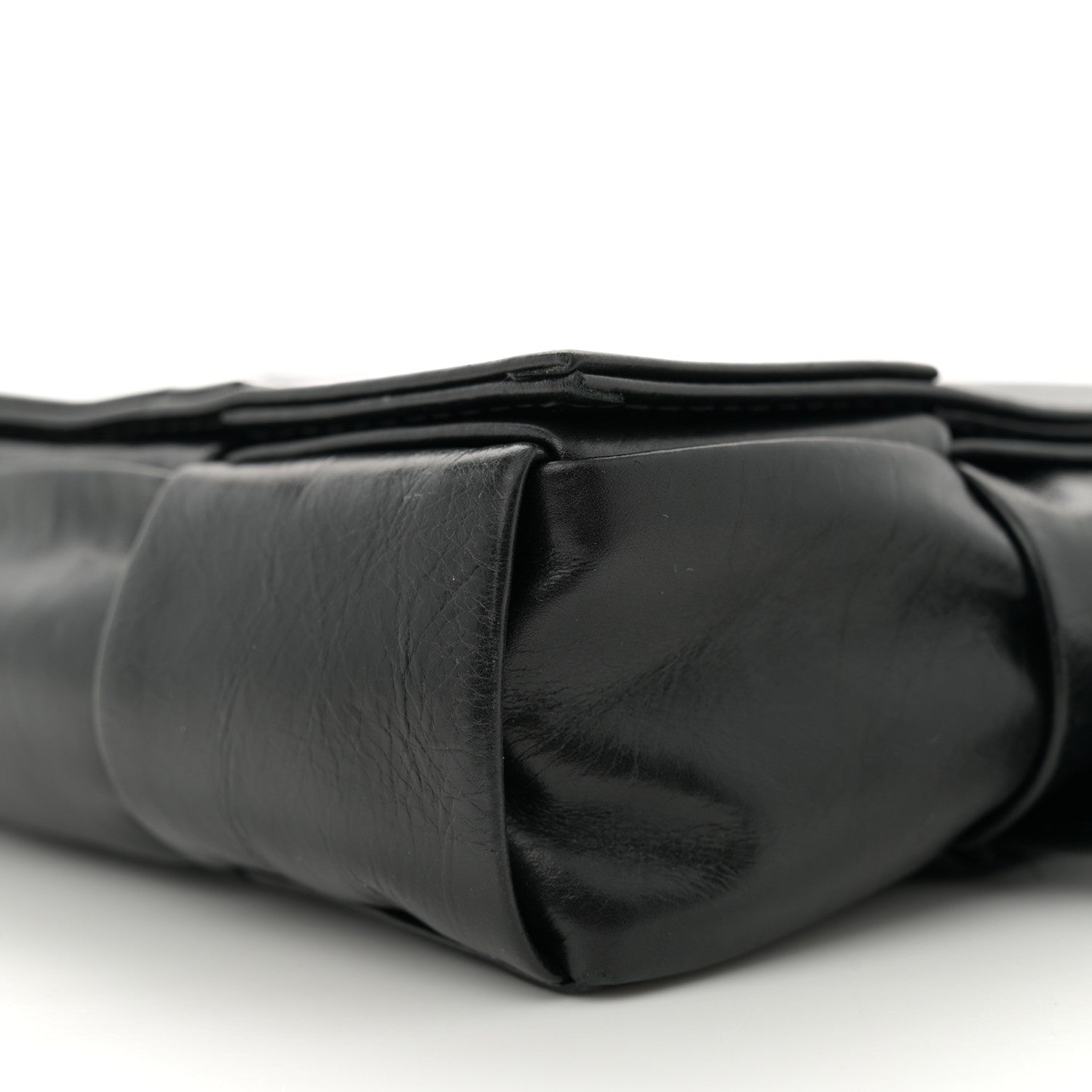 Bottega Veneta Paper Calfskin Intreccio Cassette Belt Bag Black 10 of 11