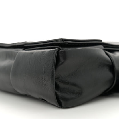Bottega Veneta Paper Calfskin Intreccio Cassette Belt Bag Black 10 of 11