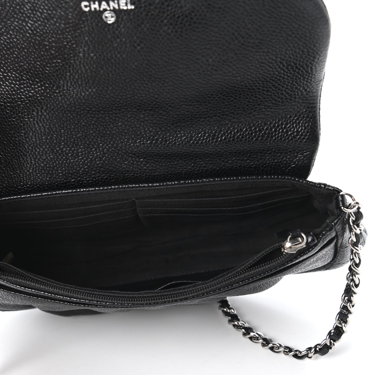 Chanel Caviar Half Moon Wallet On Chain WOC Black 5 of 11