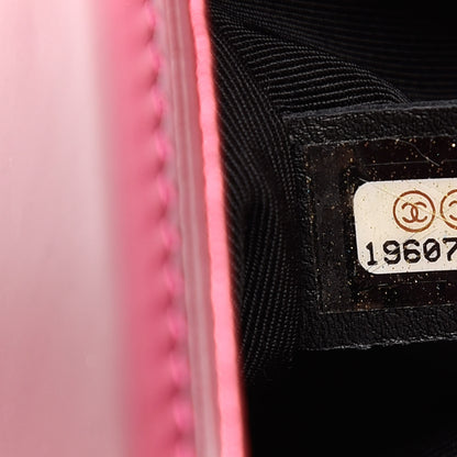 Chanel Metallic Patent Calfskin Quilted Small Boy Flap Pink 9 of 10