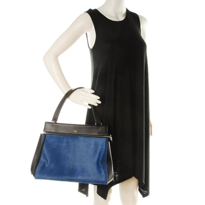 Celine Pony Hair Medium Edge Shoulder Bag Ocean Blue 2 of 9