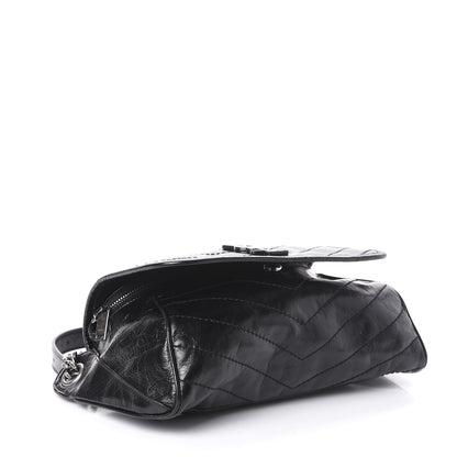 Saint Laurent Crinkled Calfskin Matelasse Monogram Niki Body Bag Black 4 of 8