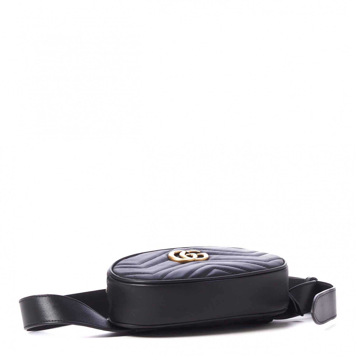 Gucci Calfskin Matelasse GG Marmont Belt Bag 85 34 Black 4 of 9