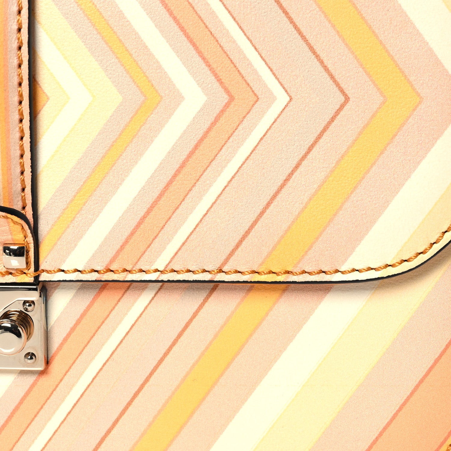 Valentino Garavani Vitello Native Couture 1975 Medium Glam Lock Rockstud Flap Mandarin Sorbet 6 of 12