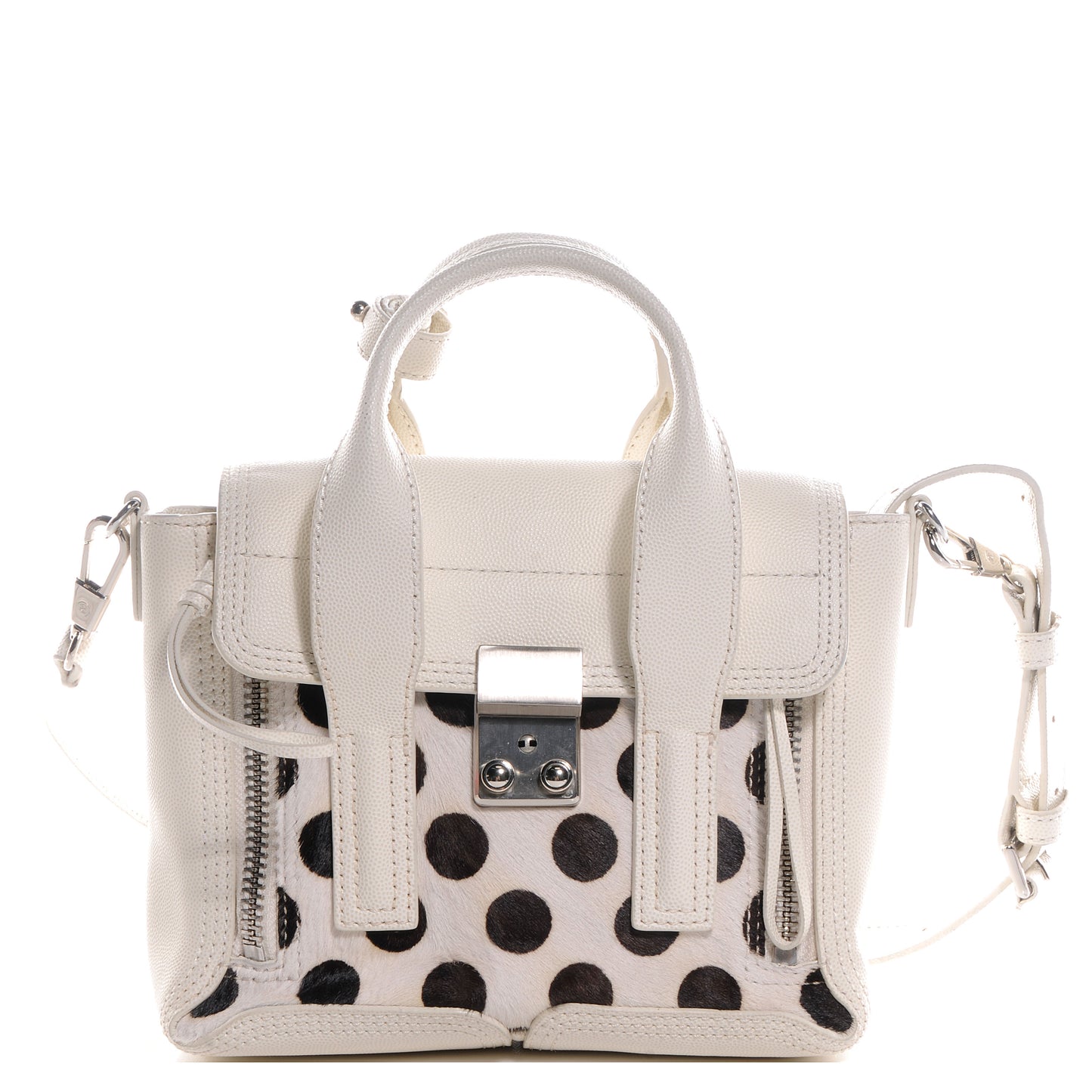 3.1 Calf Hair Polka Dot Mini Pashli Satchel Black