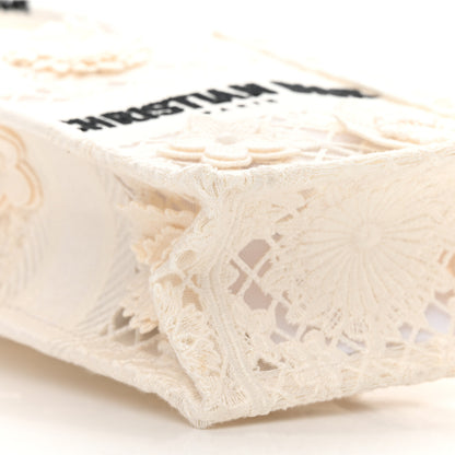 Christian Dior Embroidered D-Lace Mini Book Tote Phone Bag White Black 9 of 13