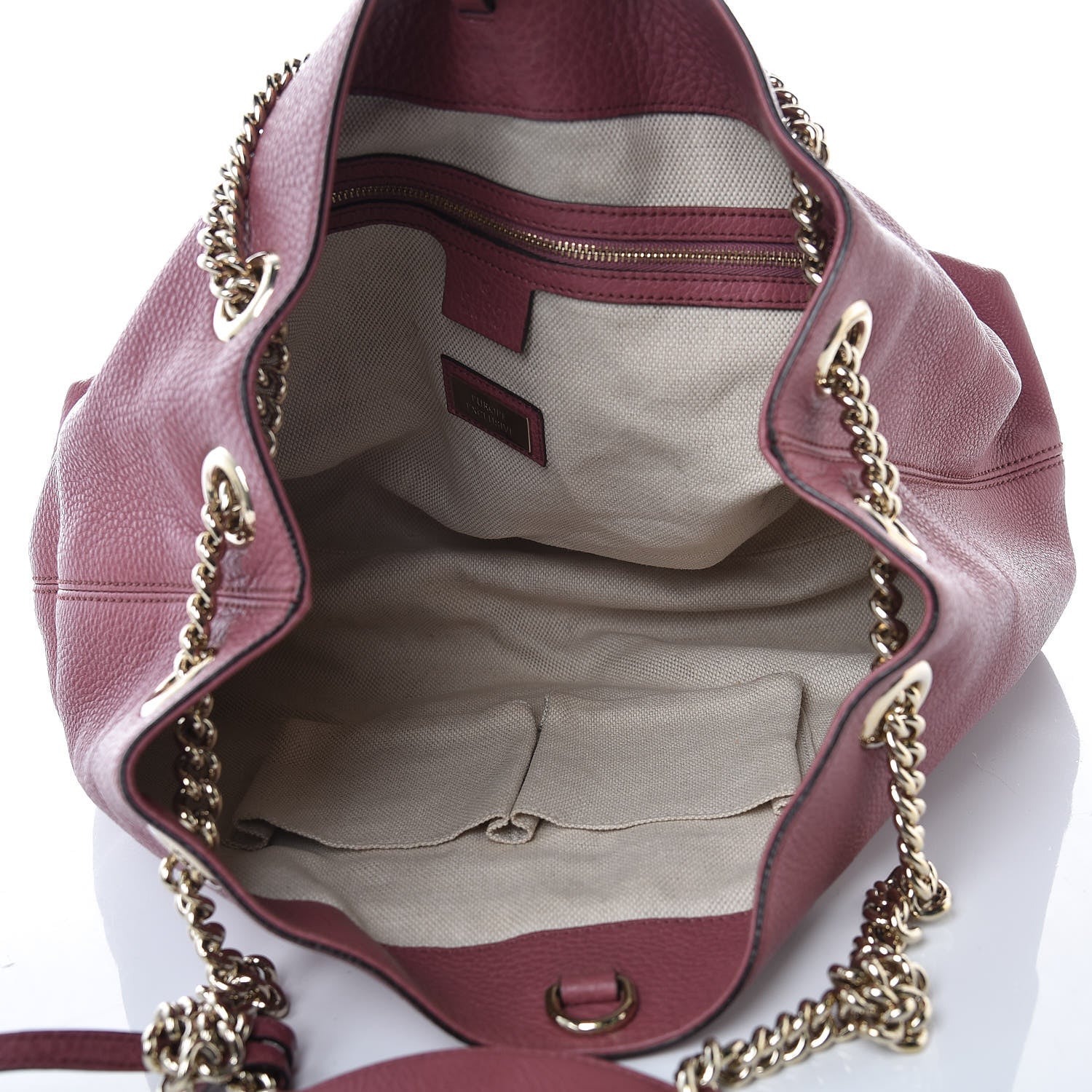 Gucci Pebbled Calfskin Medium Soho Chain Shoulder Bag Peonia Flower 5 of 13