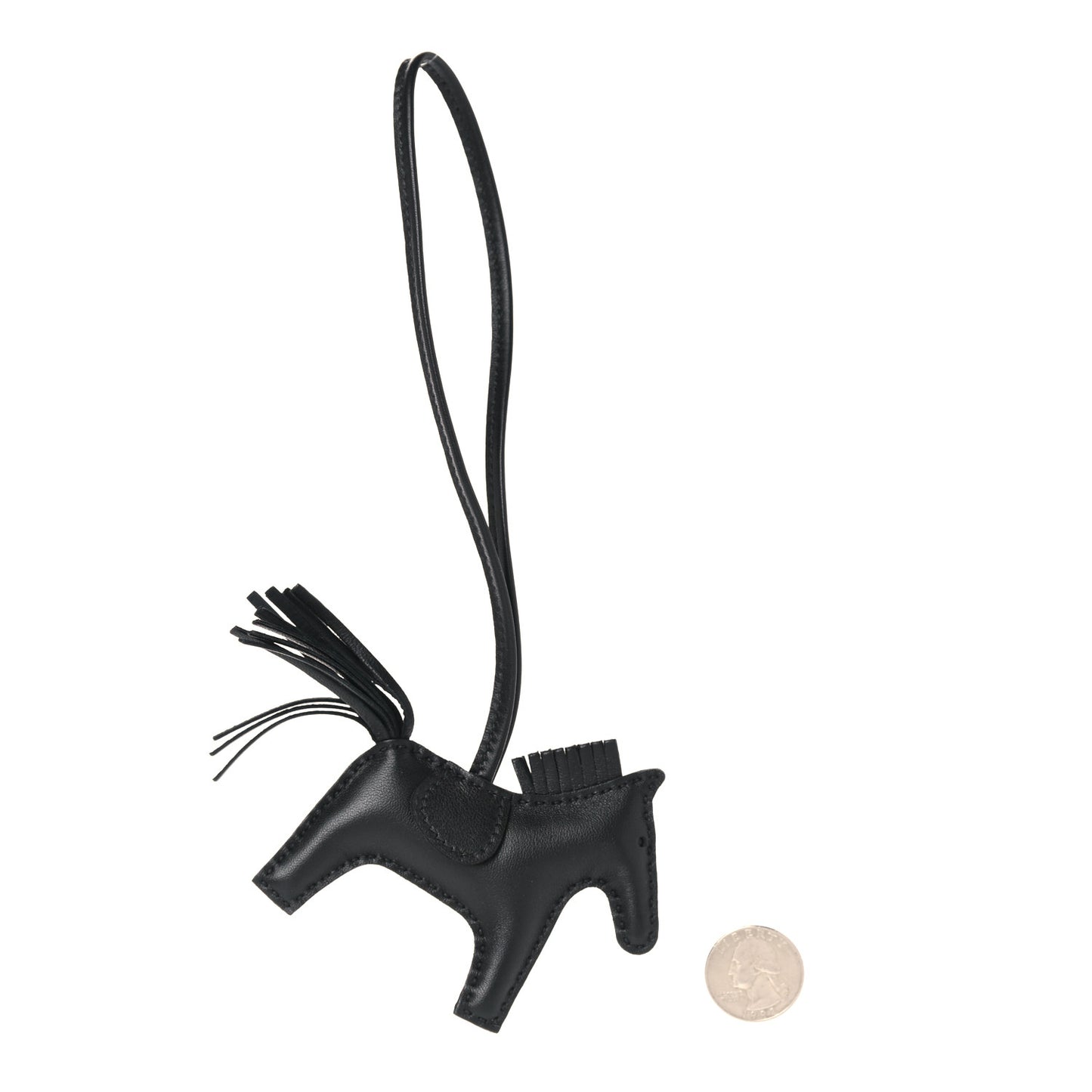 Milo Lambskin Grigri Rodeo Horse Bag Charm PM So Black