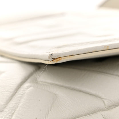 Fendi Nappa FF 1974 Embossed Large Baguette White 11 of 14