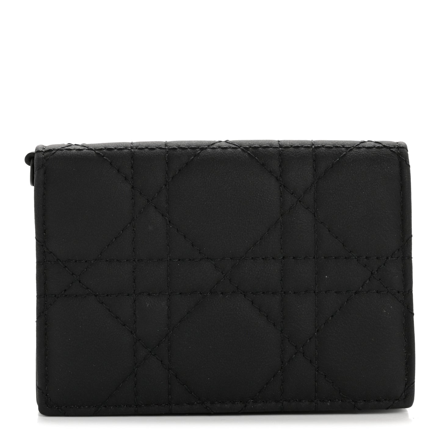 Ultra Matte Calfskin Small Lady Dior Flap Card Holder Black