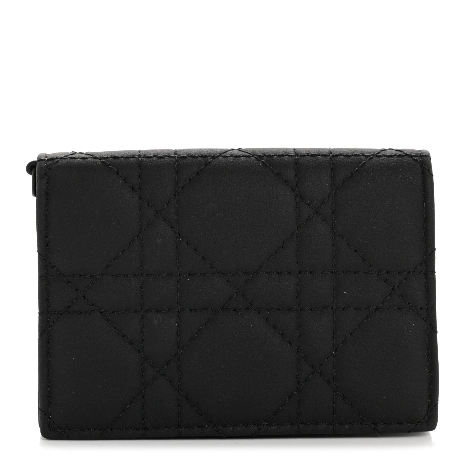 Christian Dior Ultra Matte Calfskin Small Lady Dior Flap Card Holder Black 1 of 8