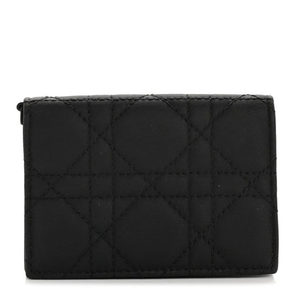 Christian Dior Ultra Matte Calfskin Small Lady Dior Flap Card Holder Black 1 of 8