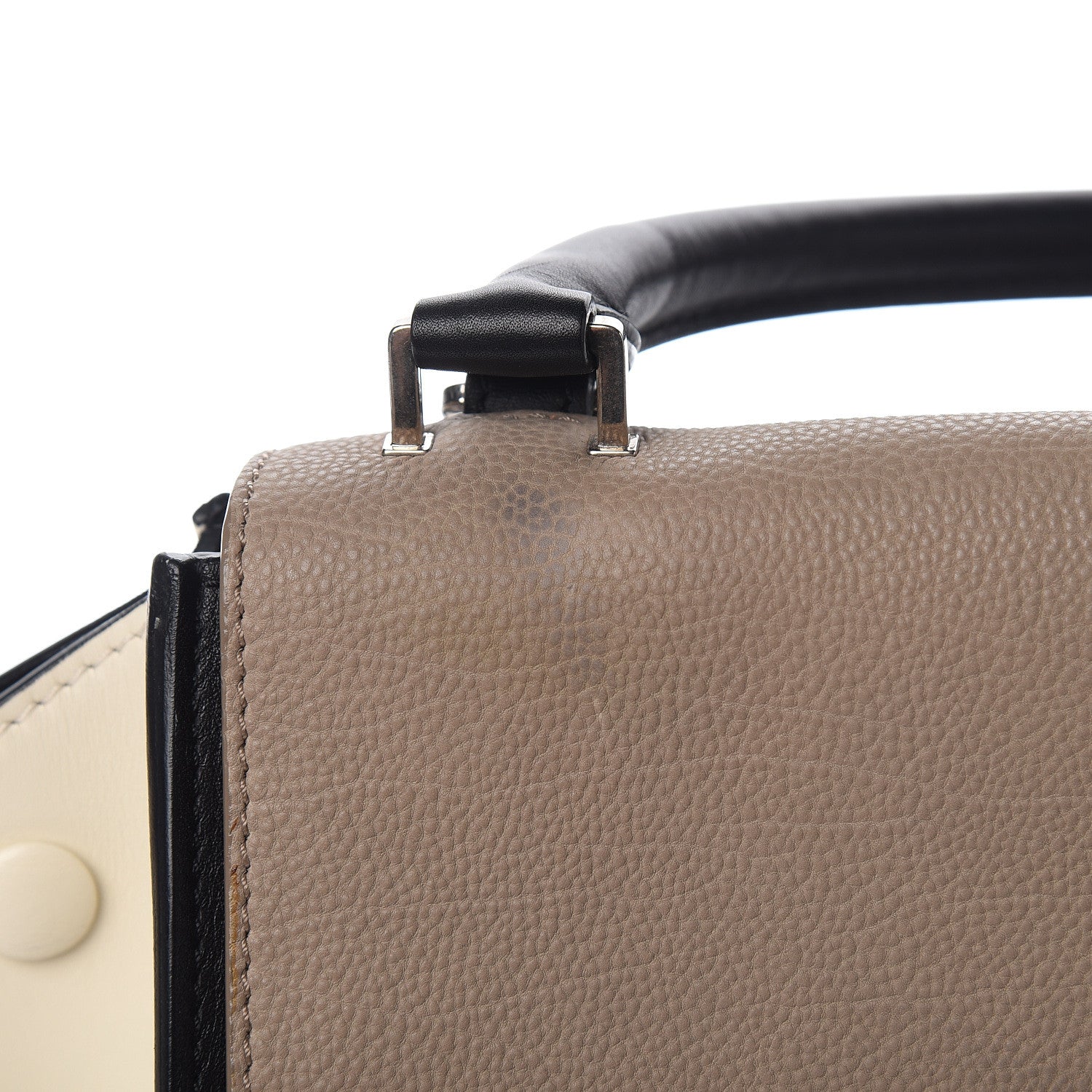 Celine Drummed Calfskin Medium Tri-Color Trapeze Light Khaki 6 of 14