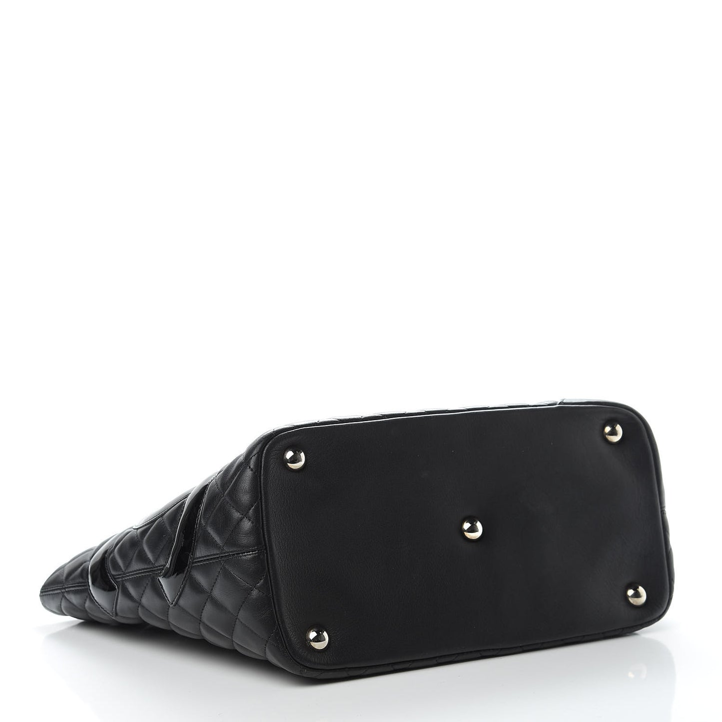 Calfskin Quilted Large Cambon Tote Black