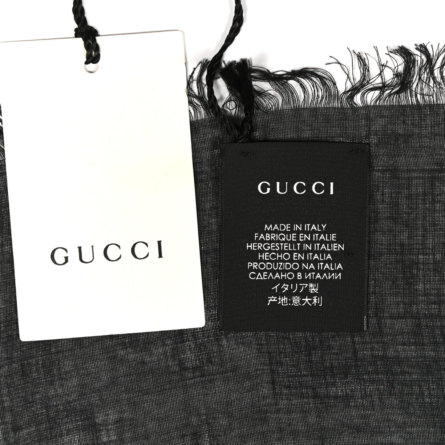 Modal Silk Coco Capitan Logo Square Scarf Black