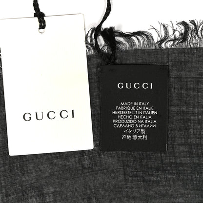 Gucci Modal Silk Coco Capitan Logo Square Scarf Black 3 of 4