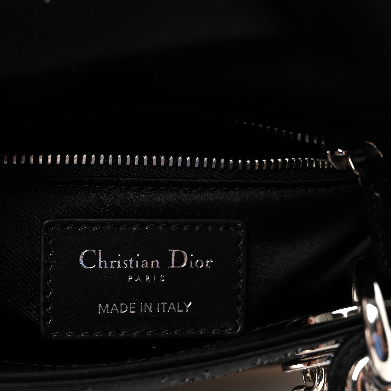 Christian Dior ブラックパーティーバッグ Christian Dior Satin Crystal Cannage Mini Lady Dior Black 1824917