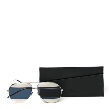 Christian Dior Metal Split 1 Aviator Sunglasses Blue Grey 7 of 7