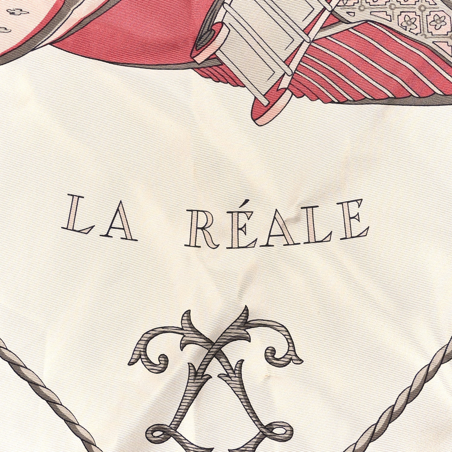 Hermes Silk Vue Du Carosse De La Galere La Reale Scarf 90 Rose White Gris 6 of 6