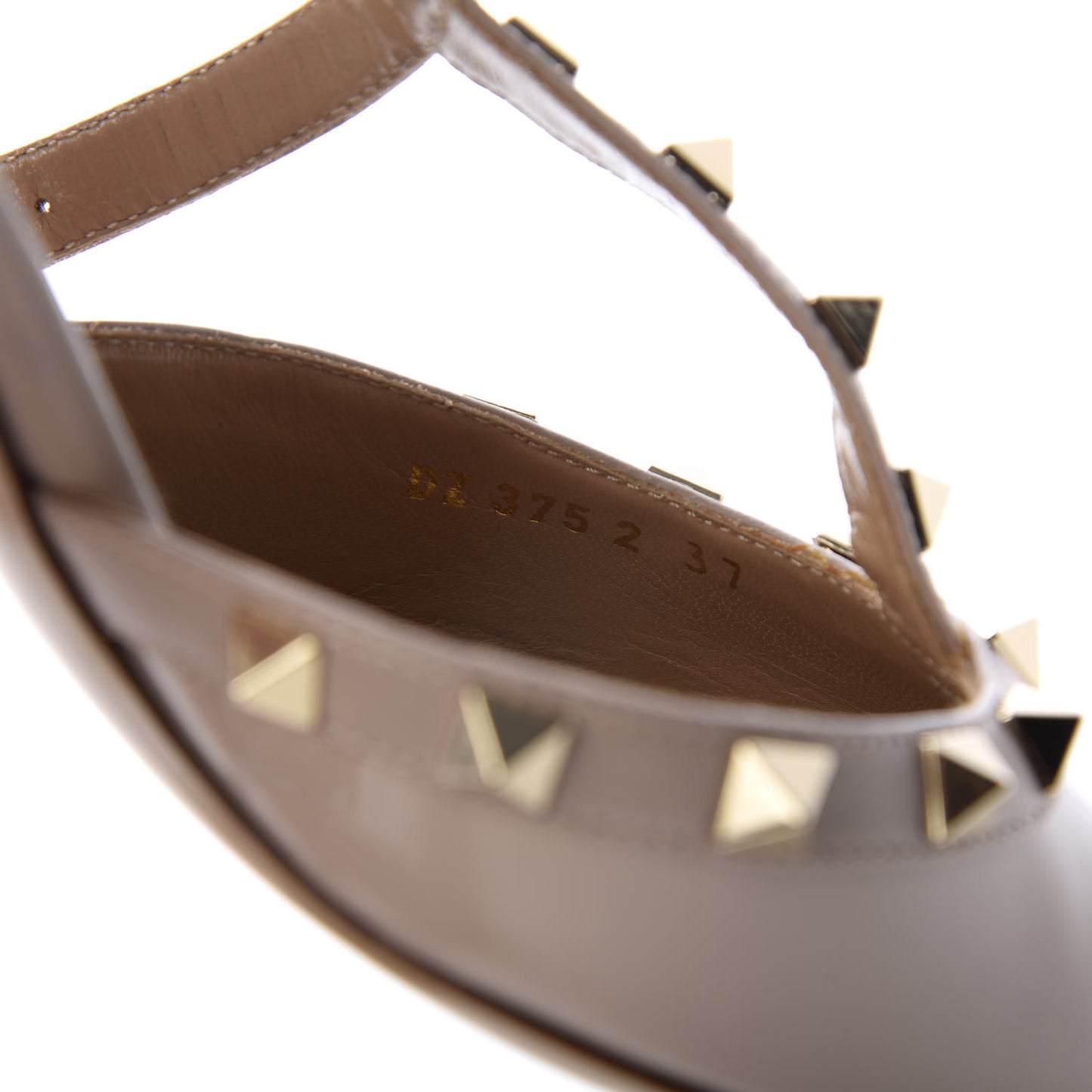 Patent Rockstud Ankle Strap 65mm Pumps 37 Poudre