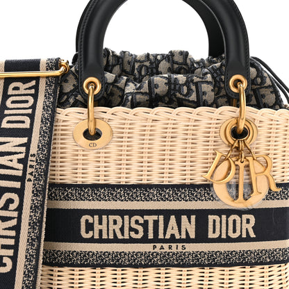 Christian Dior Wicker Oblique Medium Lady Dior Bag Blue 7 of 9