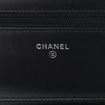 Chanel Lambskin Quilted Boy Wallet On Chain WOC Black 6 of 11