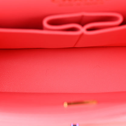 Chanel Caviar Quilted Rainbow Medium Double Flap Coral Pink 5 of 12