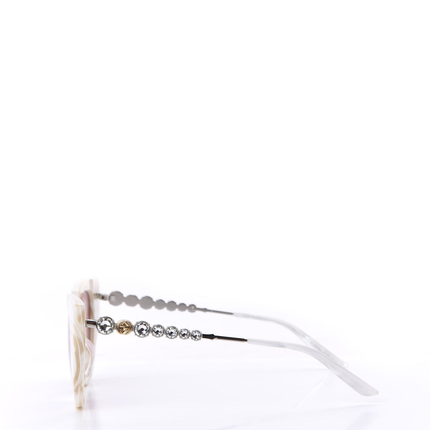 Crystal Embellished Cat Eye GG0641S Sunglasses White