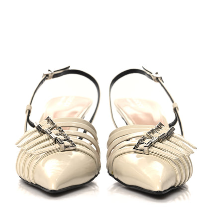 Gucci Patent Regents Slingback Pumps 37.5 New Ivoire 3 of 10
