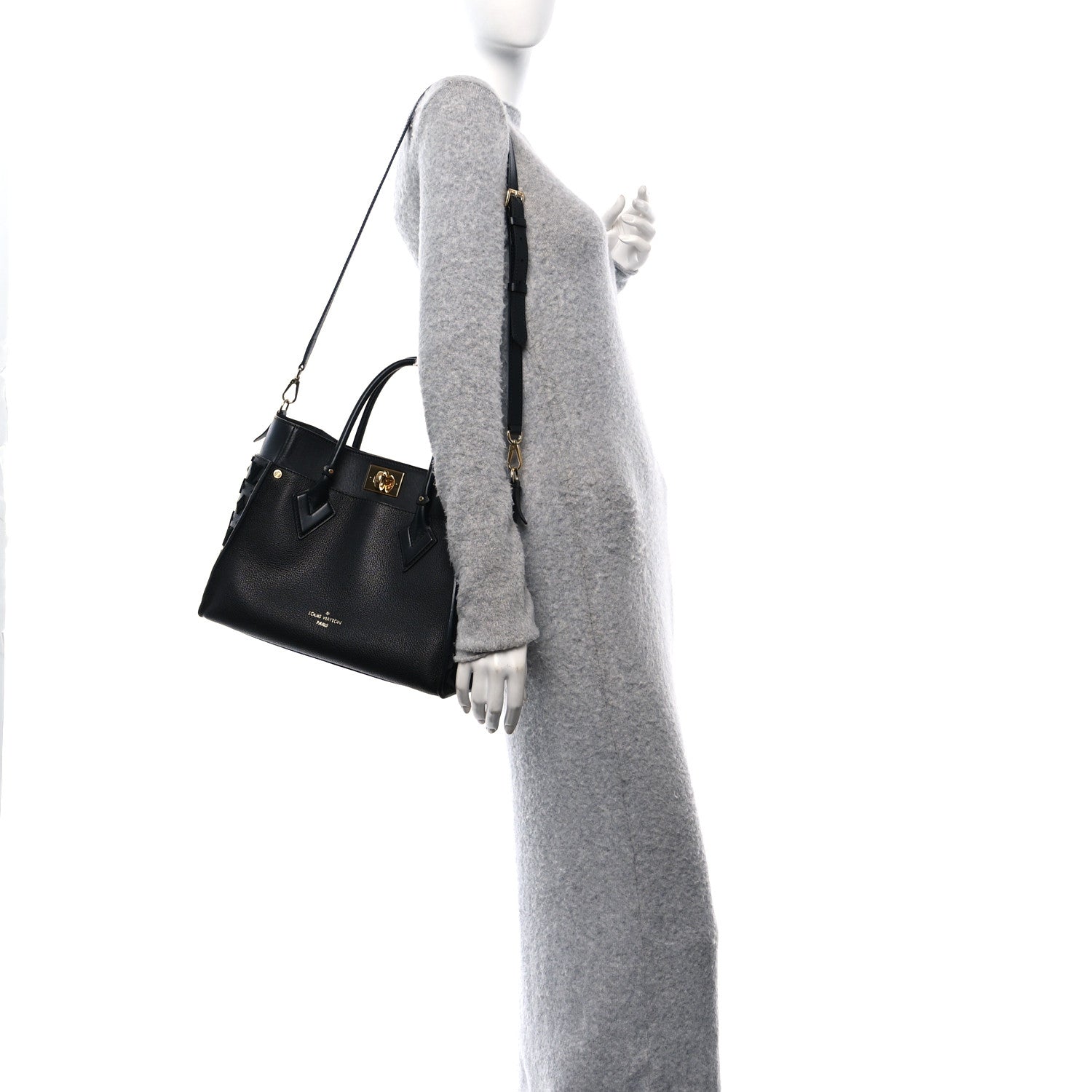 Louis Vuitton Calfskin Monogram Tufting On My Side Black 2 of 9