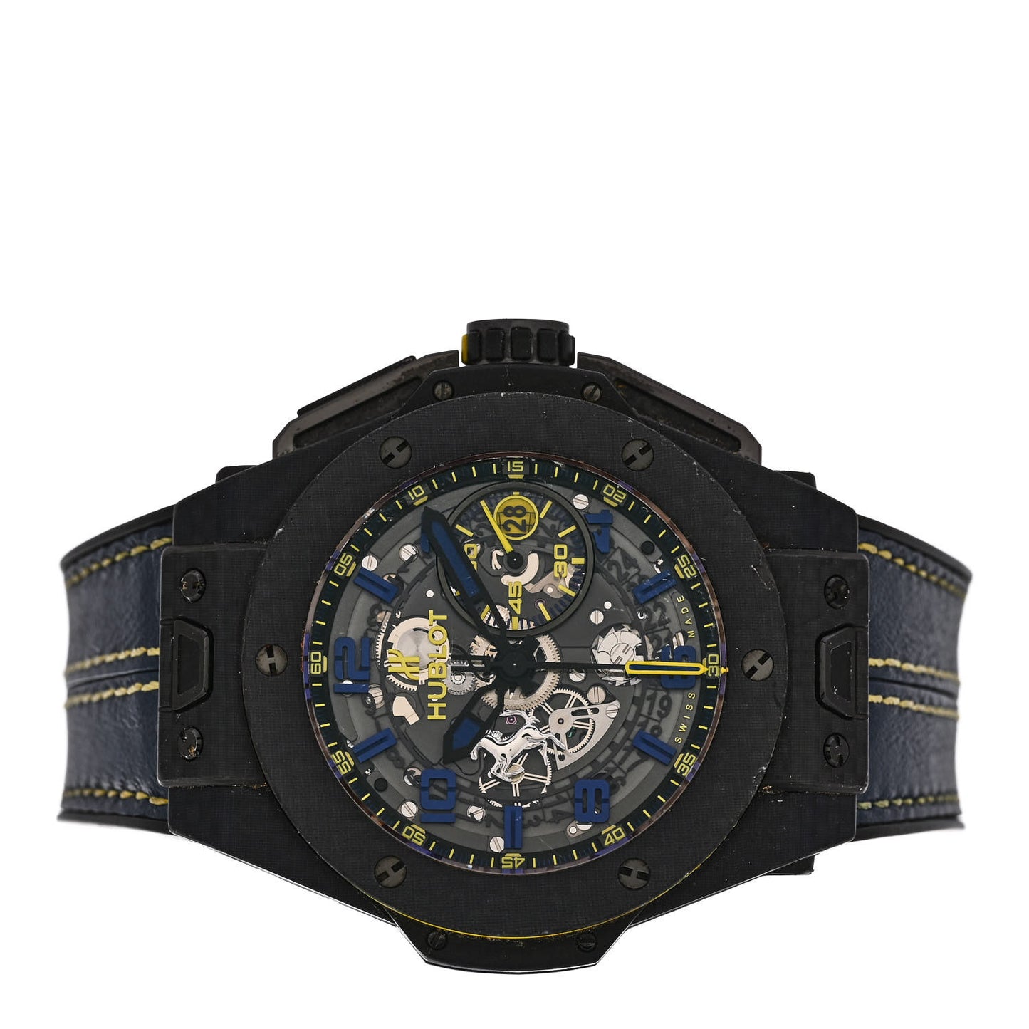 Carbon Fiber Rubber 45mm Big Bang Ferrari Automatic Watch Black 401.QL.0199.VR.FBR15