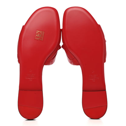 Valentino Garavani Nappa Monochrome Roman Stud Flat Slide Sandals 40 Rouge Pur 5 of 9