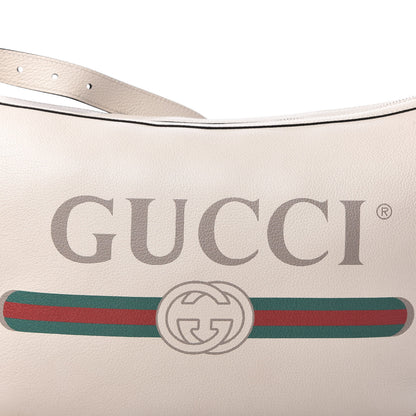 Gucci Grained Calfskin Logo Half Moon Hobo White 10 of 10