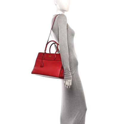 Prada Saffiano City Calfskin Medium Esplanade Rosso 2 of 9