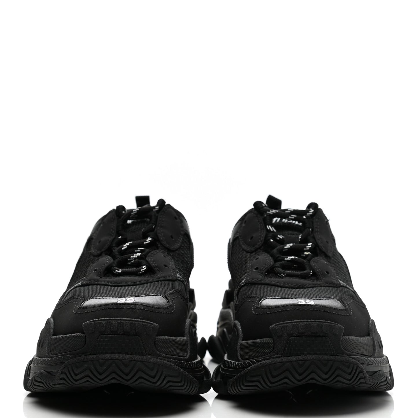 Fabric Mesh Womens Triple S Sneakers 39 Black