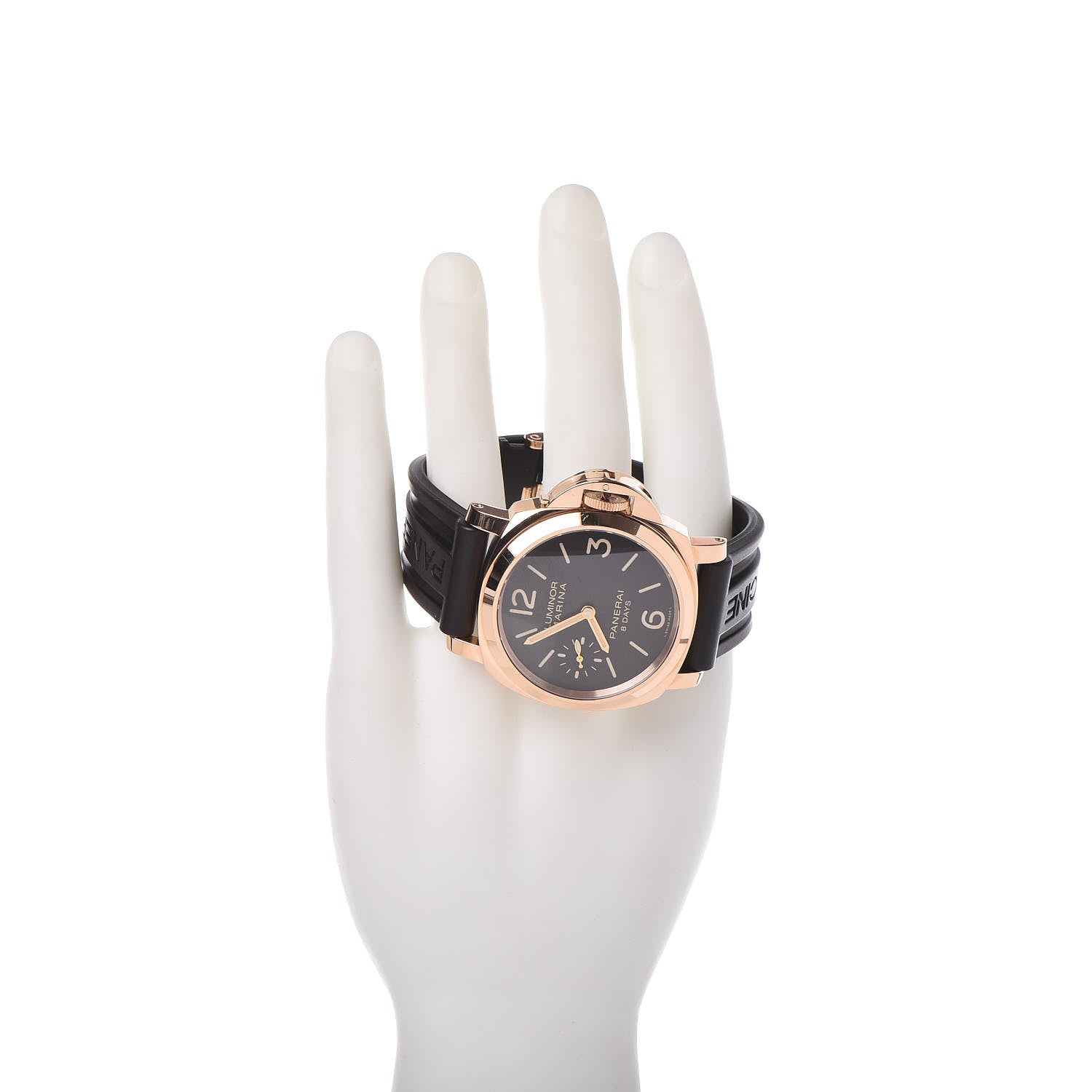 Panerai 18K Rose Gold Rubber 44mm Luminor Marina 8 Days ORO Rosso Manual Winding Watch Black PAM00511 2 of 8