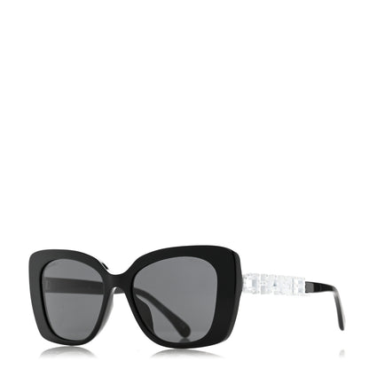 Chanel Acetate Strass Square Sunglasses 5422-B-A Black White 1 of 8