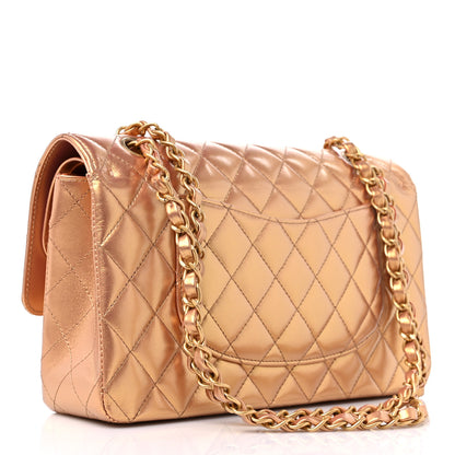 Chanel Metallic Lambskin Quilted Medium Double Flap Golden 3 of 12